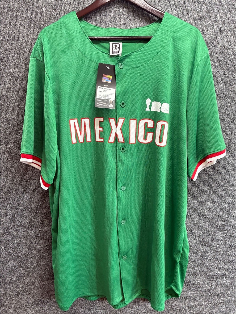 FIFA Official Licensed Mexico Green Button-Up Jersey XXL